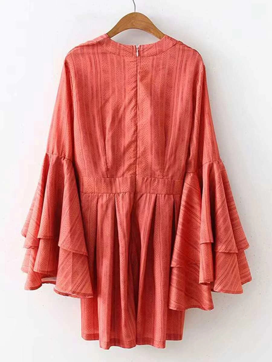 Polka Dot Flounce Sleeve Romper Periwinkley Shop