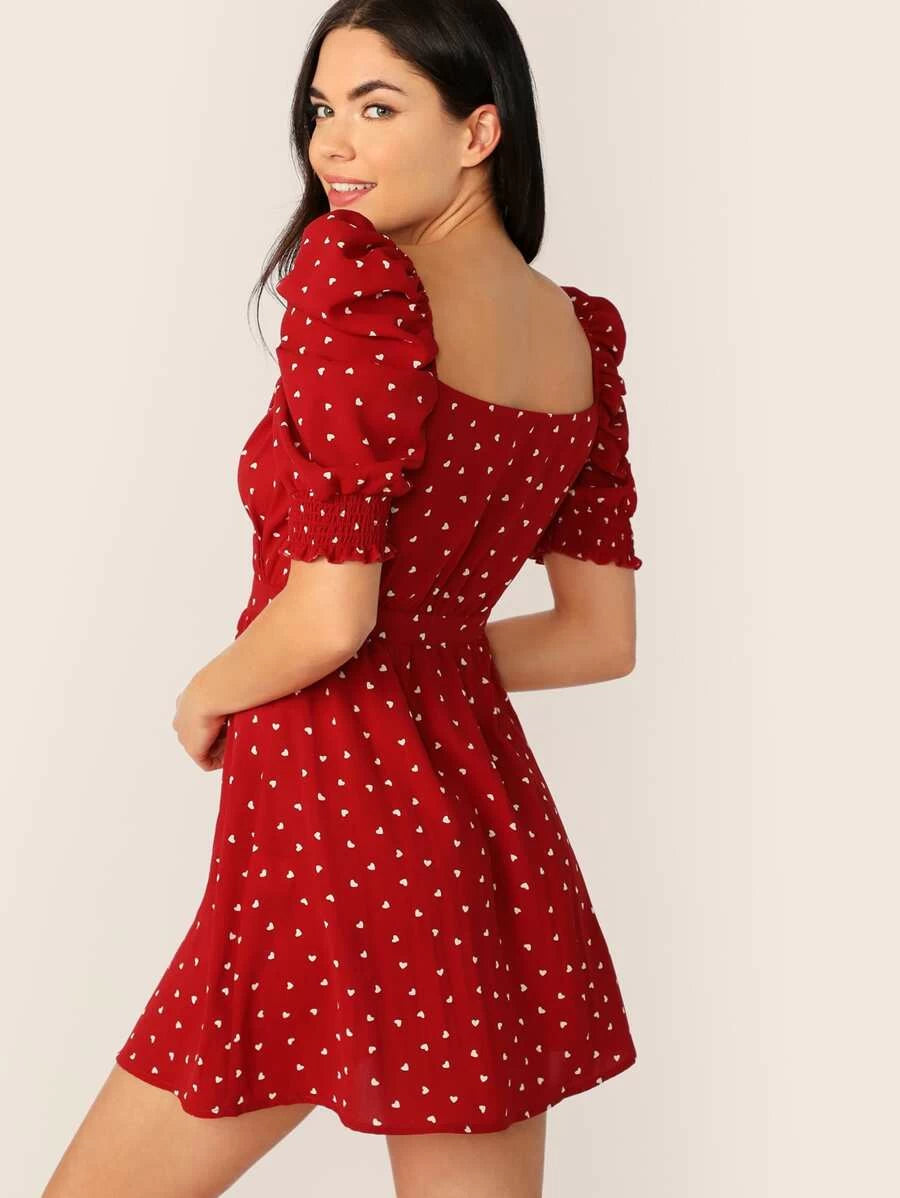 Surplice Neck Gathered Sleeve Dress Periwinkley Shop