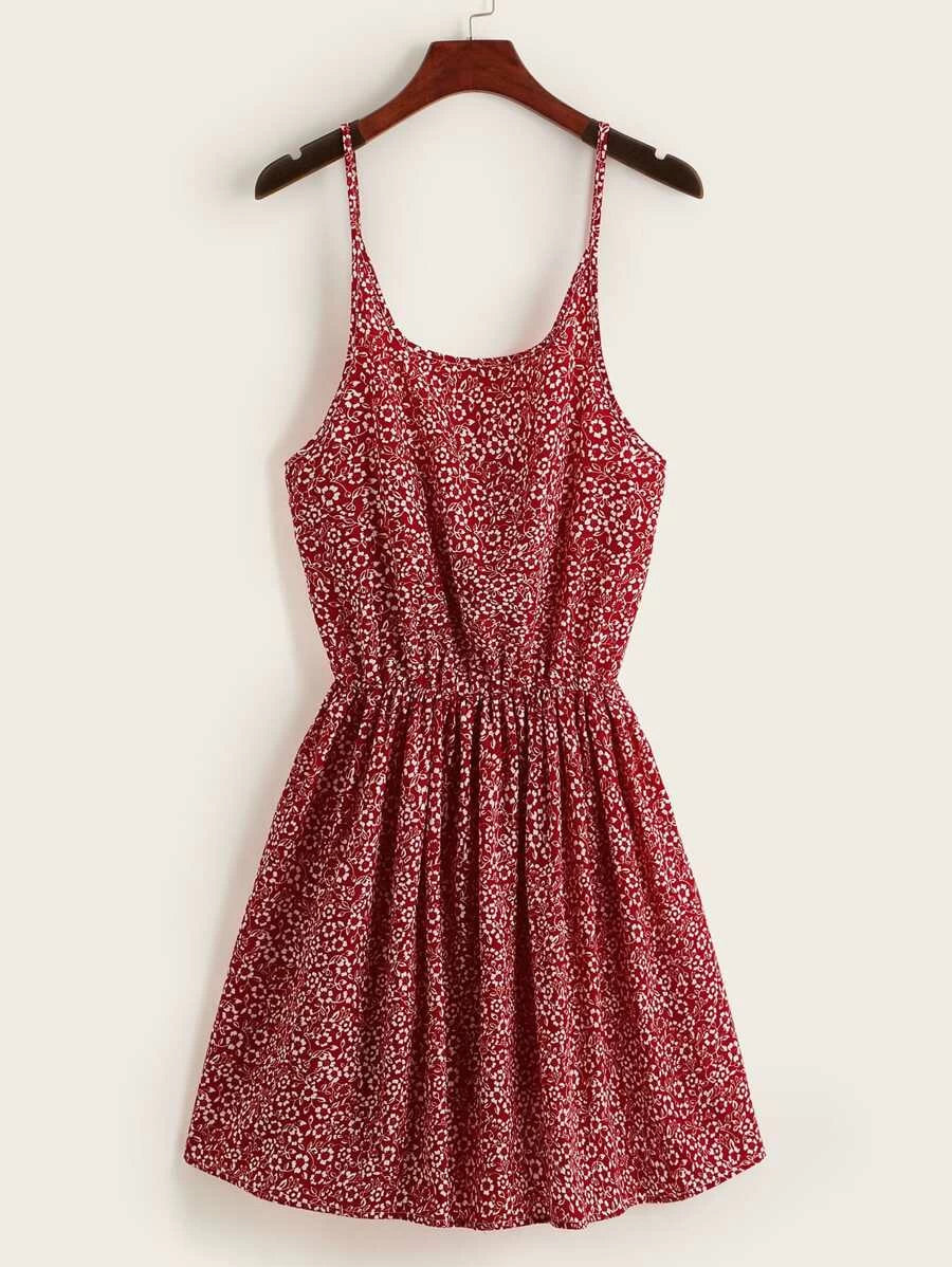 Tie Back Ditsy Floral Cami Sundress Periwinkley Shop