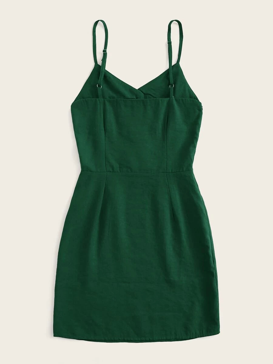 Button Front Sheath Cami Dress Periwinkley Shop