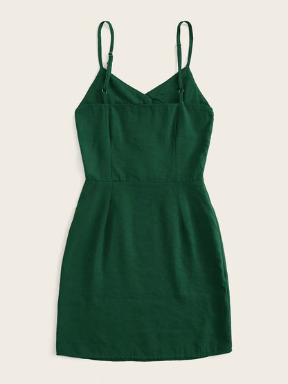 Button Front Sheath Cami Dress Periwinkley Shop