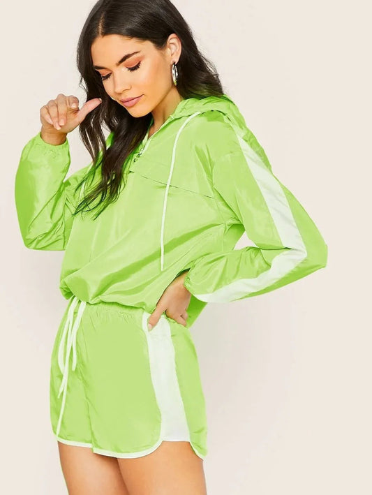 zip half placket silky hoodie Periwinkley Shop