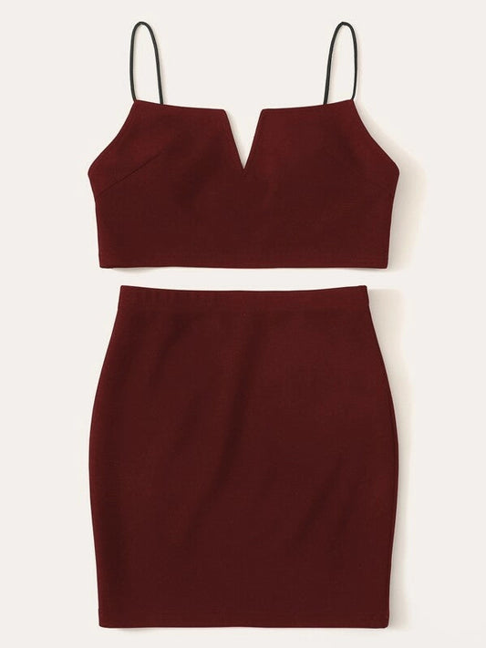 Privé Solid Top & Skirt Set Periwinkley Shop