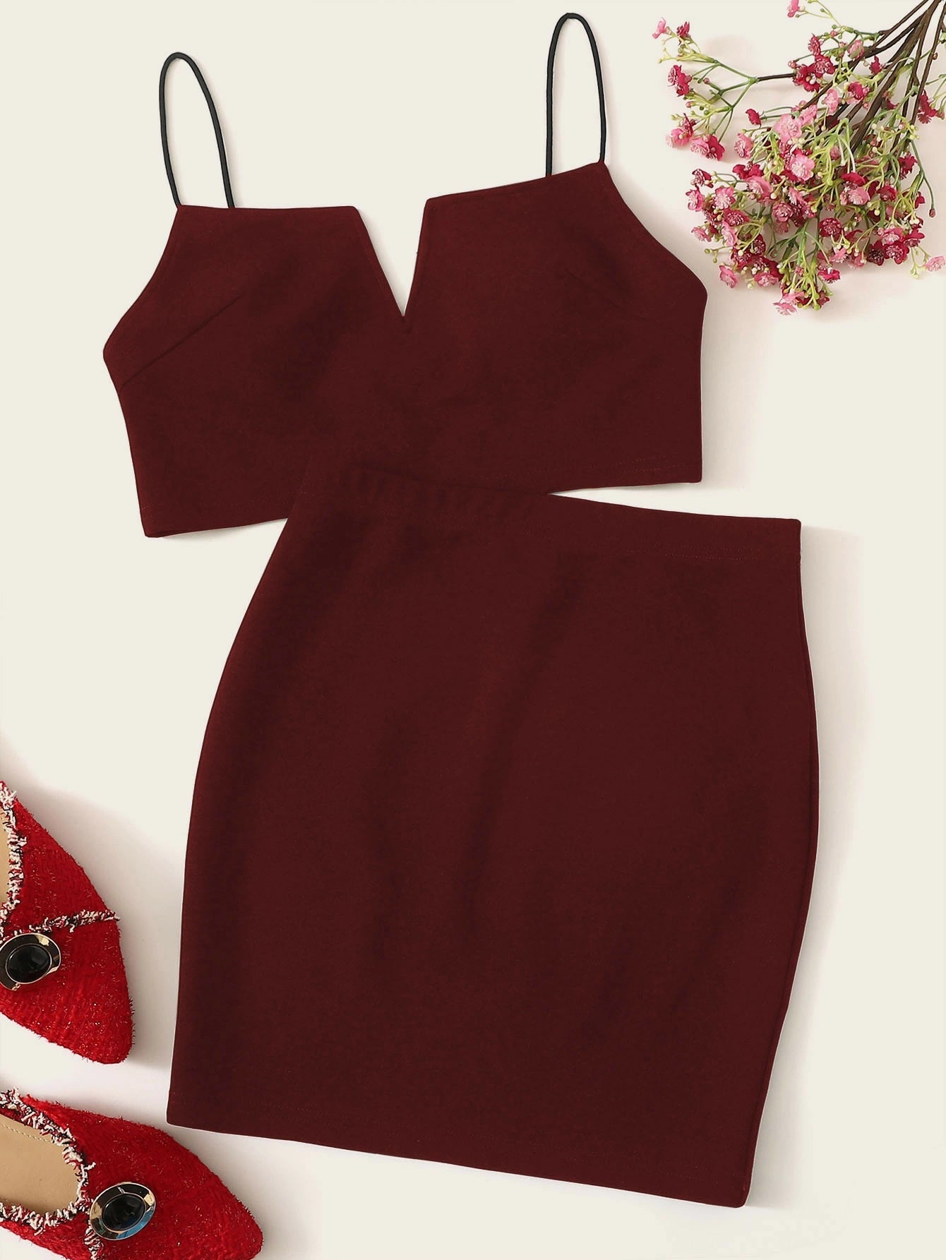 Privé Solid Top & Skirt Set Periwinkley Shop
