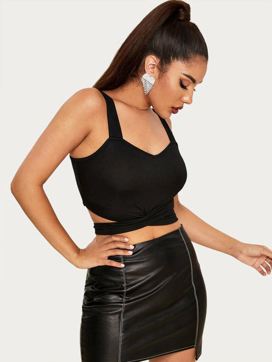 Cross Criss Hem Crop Top Periwinkley Shop