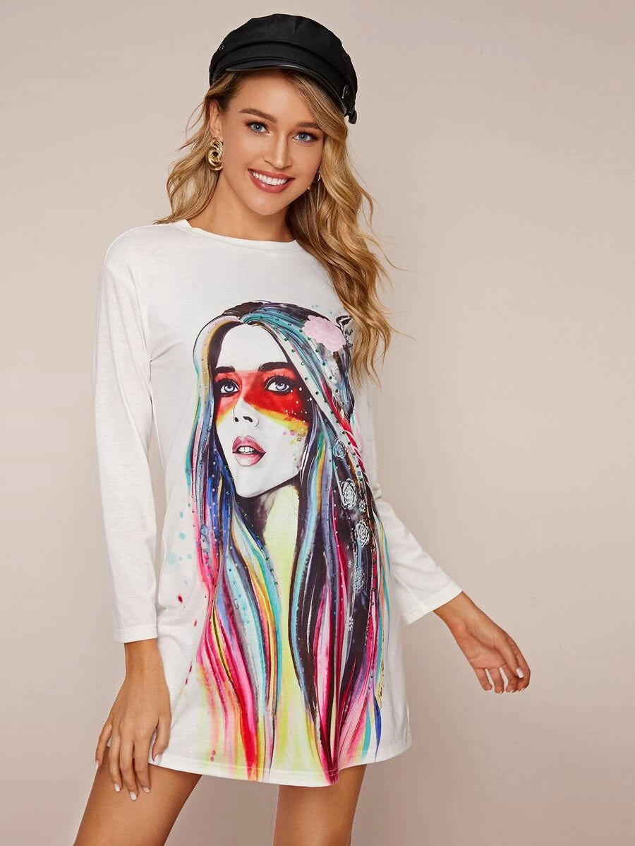 Figure Graphic Tee Dress Periwinkley Shop
