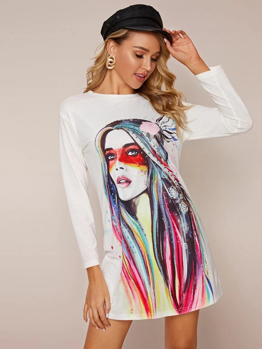 Figure Graphic Tee Dress Periwinkley Shop