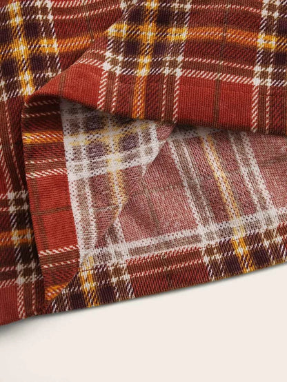 Double Breasted Tartan Blazer & Skirt Set Periwinkley Shop