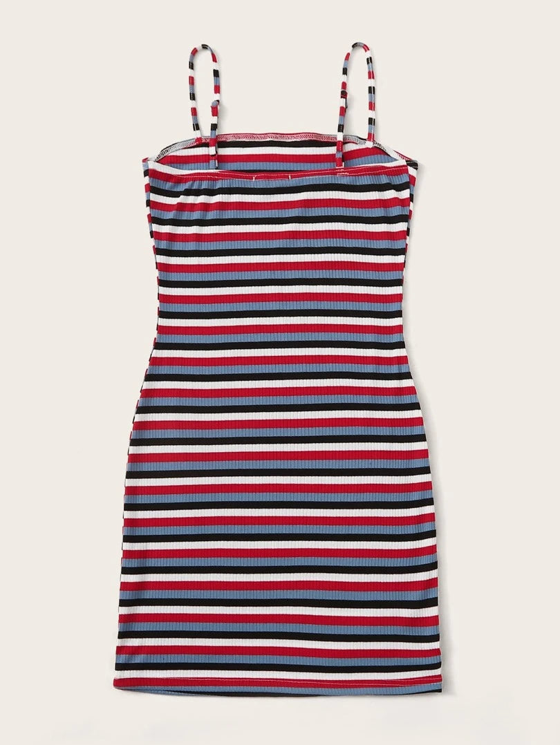 Striped knit strapless bodycon dress Periwinkley Shop