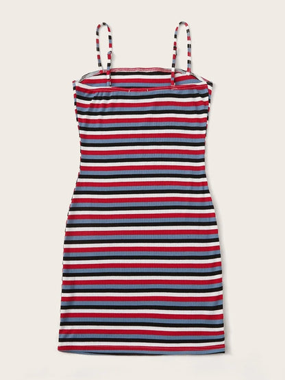 Striped knit strapless bodycon dress Periwinkley Shop