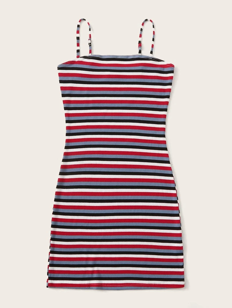 Striped knit strapless bodycon dress Periwinkley Shop