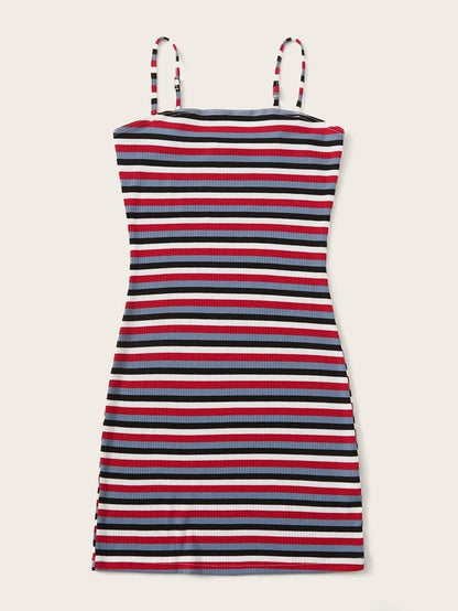 Striped knit strapless bodycon dress Periwinkley Shop