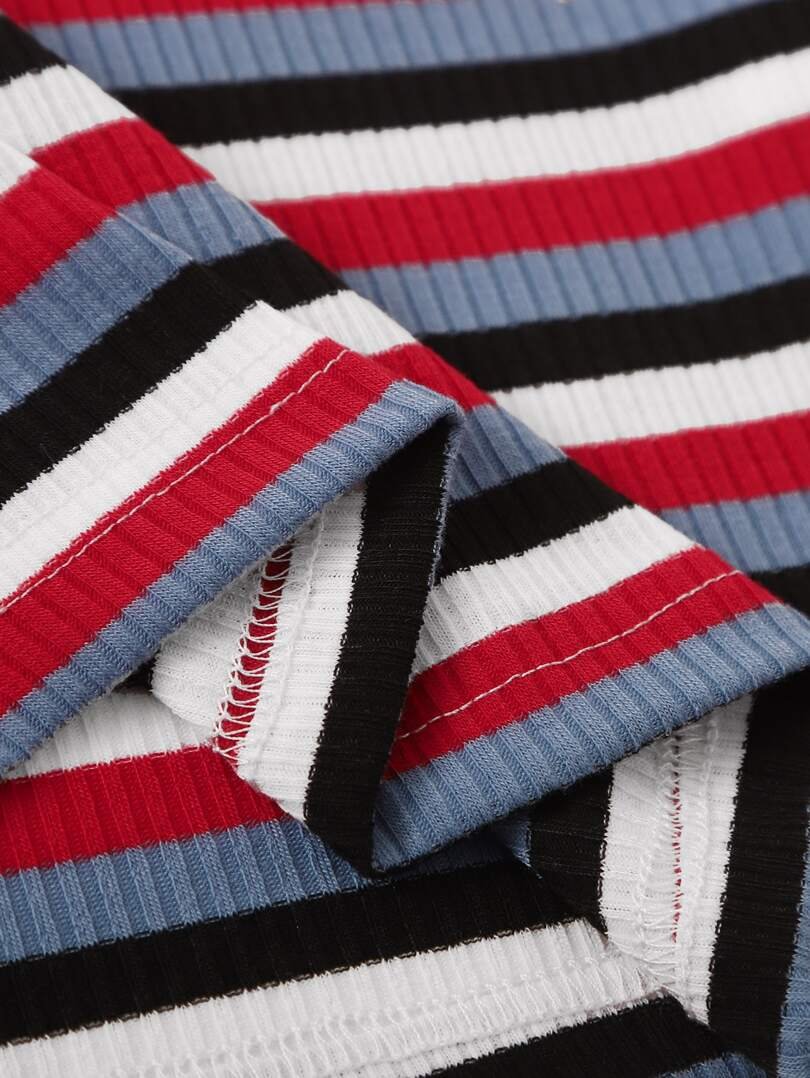 Striped knit strapless bodycon dress Periwinkley Shop