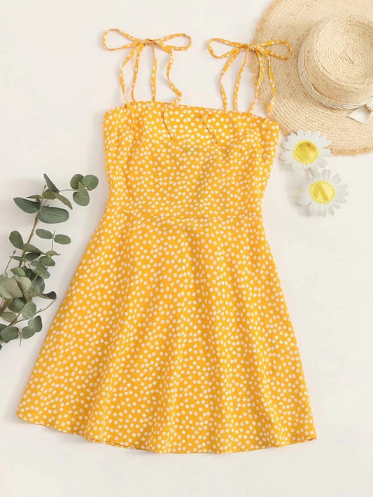 Self Tie Shoulder Shirred Back Sundress Periwinkley Shop