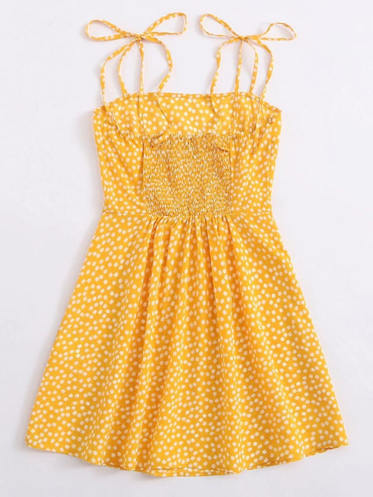 Self Tie Shoulder Shirred Back Sundress Periwinkley Shop