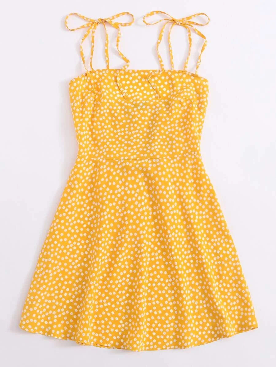 Self Tie Shoulder Shirred Back Sundress Periwinkley Shop