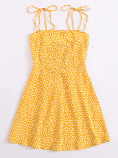 Self Tie Shoulder Shirred Back Sundress Periwinkley Shop