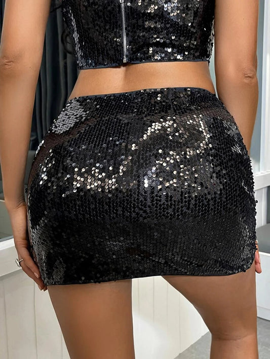 Sequin Bodycon Skirt Periwinkley Shop