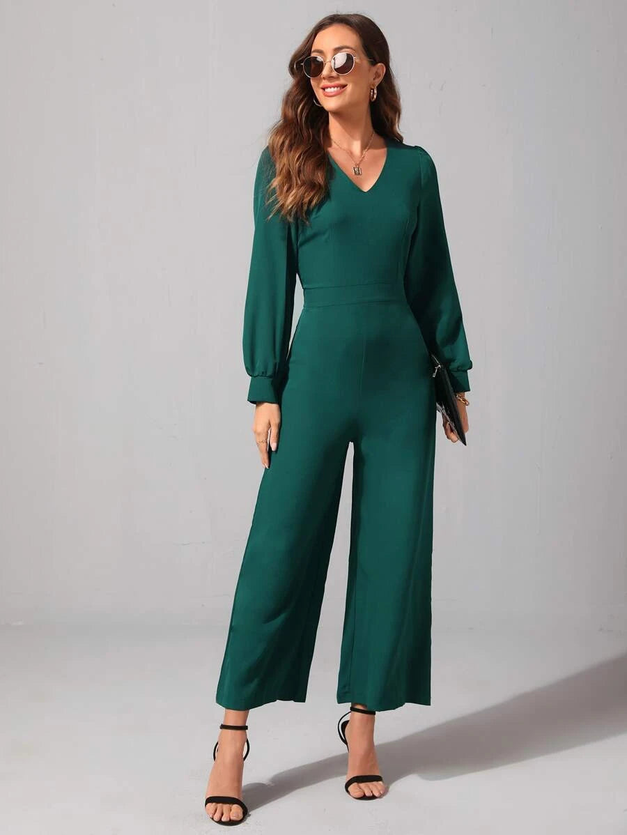 Bishop Sleeve Wide Leg Jumpsuit Periwinkley Shop