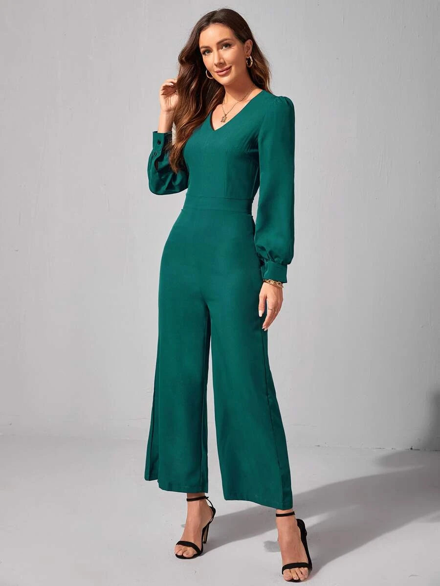 Bishop Sleeve Wide Leg Jumpsuit Periwinkley Shop