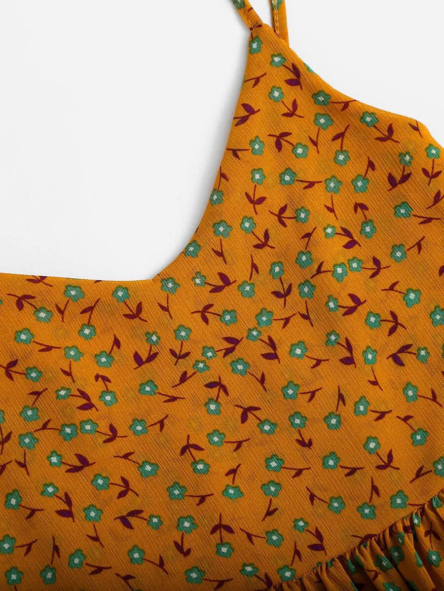 Ditsy Floral Print Fit & Flare Mini Dress Periwinkley Shop