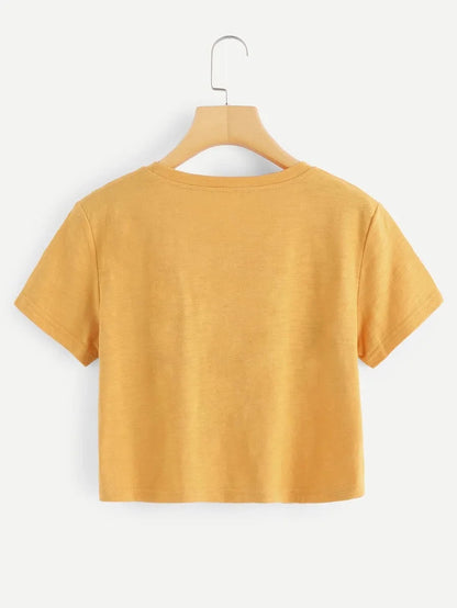 Contrast Striped  Crop Tee Periwinkley Shop