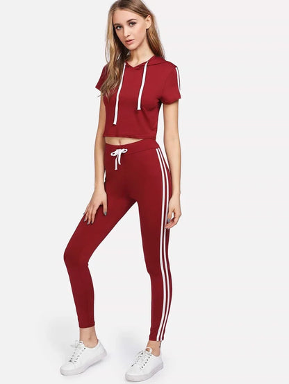 Contrast striped top with pants Periwinkley Shop