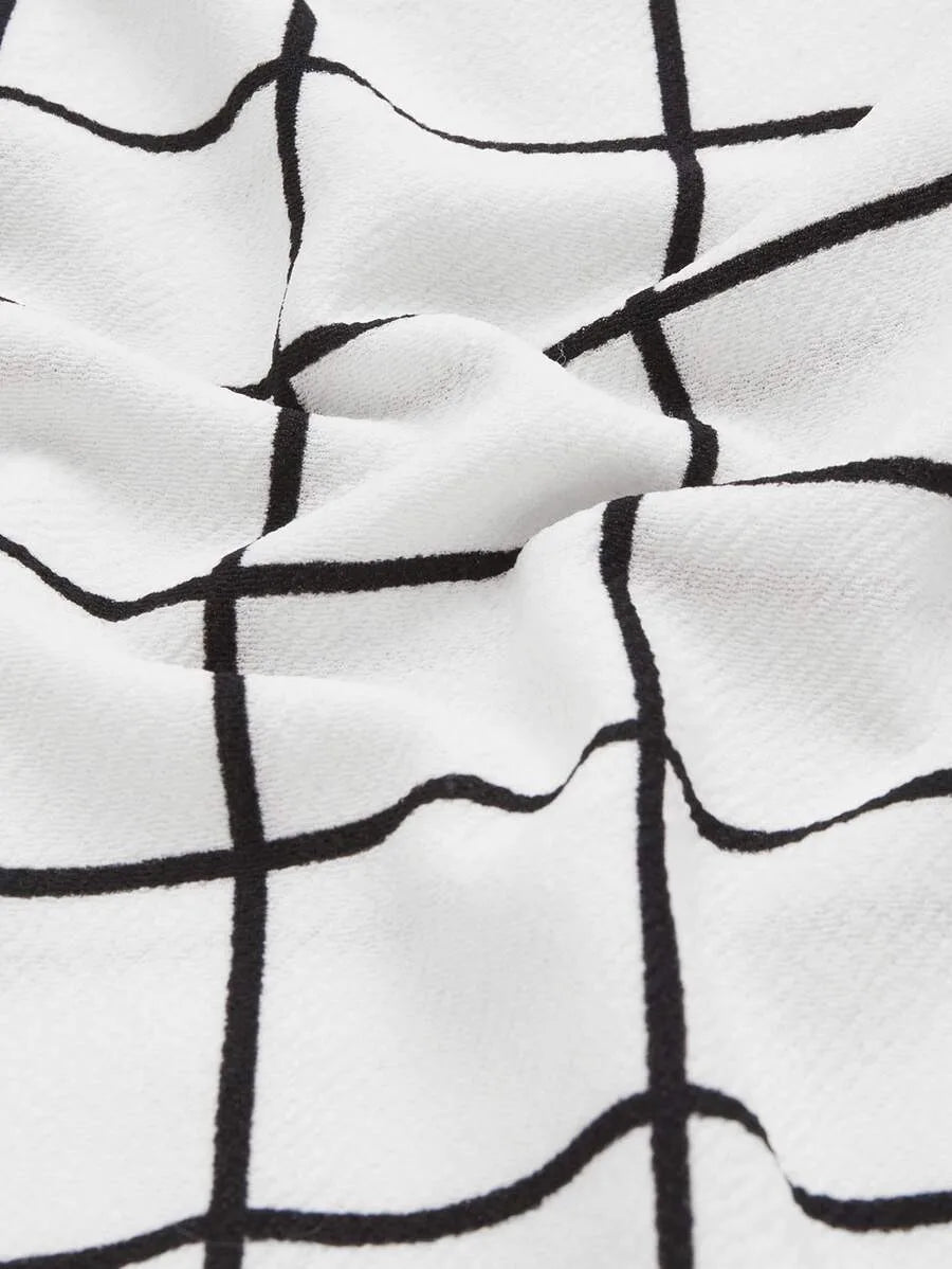 Crop Grid Top & Pencil Skirt Co-Ord Periwinkley Shop