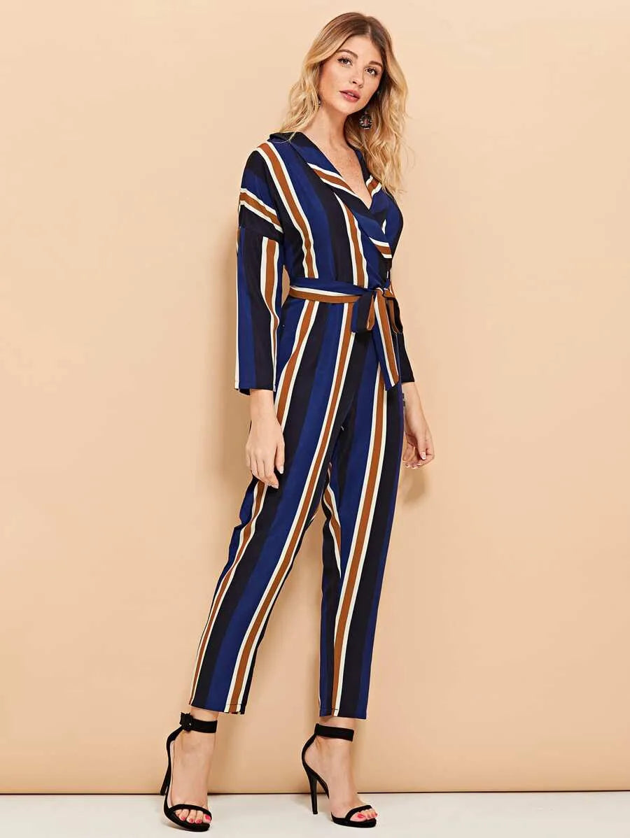 Wrap Self Tie Waist Jumpsuit Periwinkley Shop