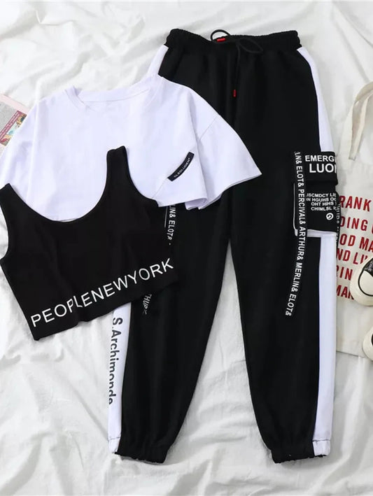 Cargo Pant Jogger Elastic Waist High Streetwear Two Piece Pants Periwinkley Shop
