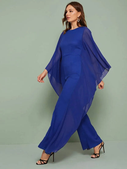 Contrast mesh zipper  back culotte jumpsuit Periwinkley Shop