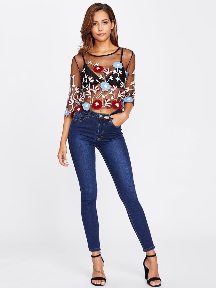 Dark wash skinny jeans  Navy Periwinkley Shop