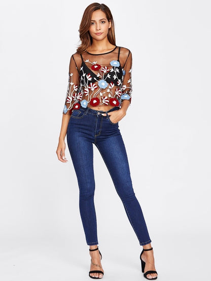 Dark wash skinny jeans  Navy Periwinkley Shop
