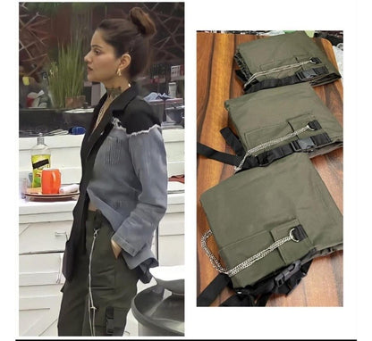 Side Pocket Ribbon Belt Strap Cargo streetwear pant Periwinkley Shop