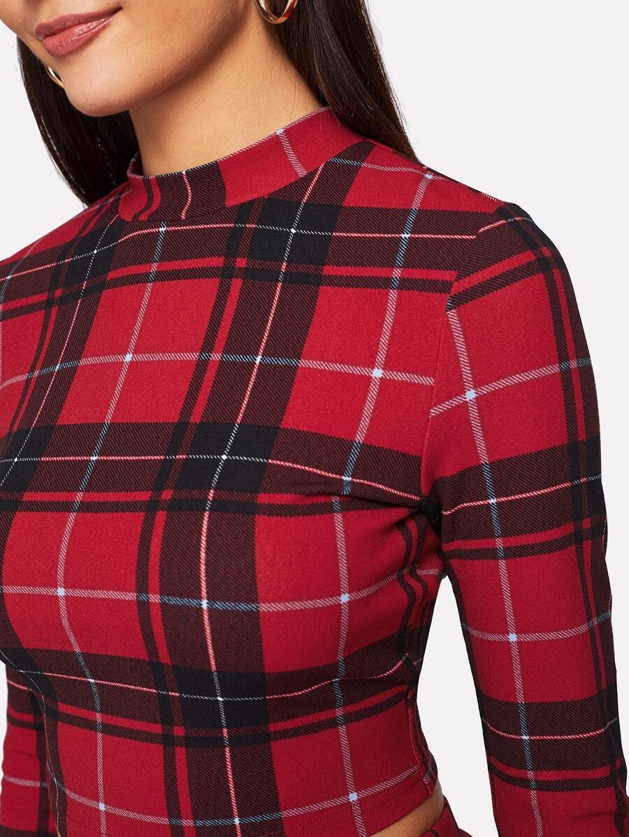 Plaid Skinny Top & Skirt Set Periwinkley Shop