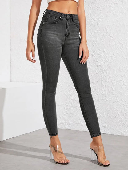 Dark wash skinny jeans Grey Periwinkley Shop