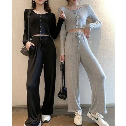 Short top and high waist pants set Periwinkley Shop