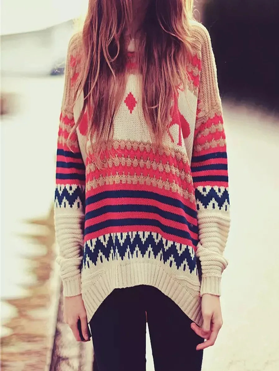 Deer Printing long-sleeved Sweaters Pullovers Periwinkley Shop