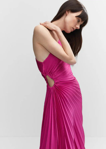 Asymmetric pleated dress Periwinkley Shop