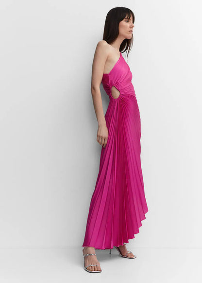 Asymmetric pleated dress Periwinkley Shop