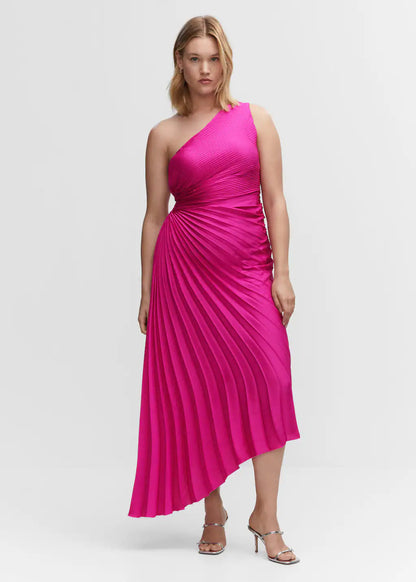 Asymmetric pleated dress Periwinkley Shop