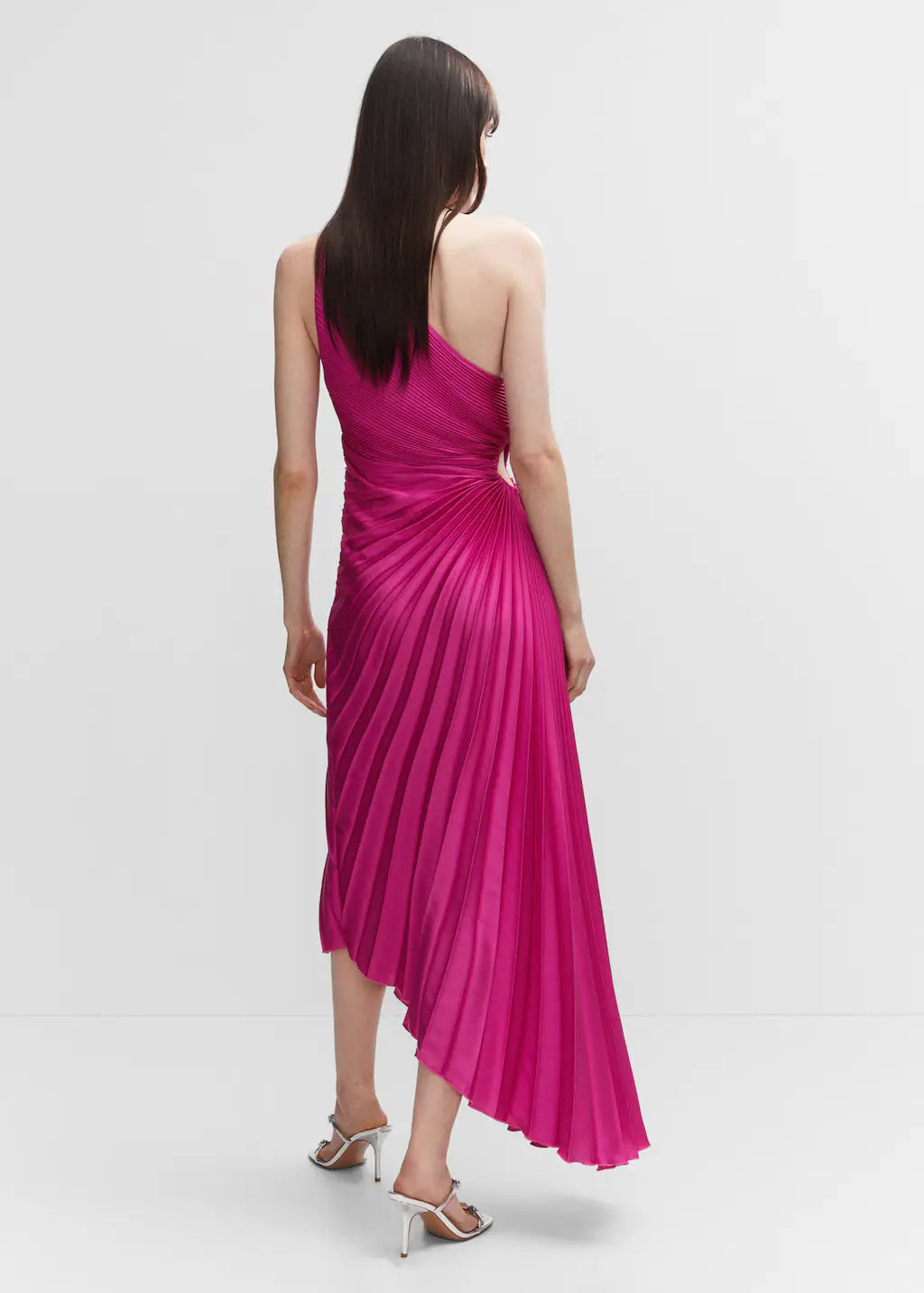 pink asymmetrical pleated dress Asymmetrical Pleated One-Shoulder Column Light Pink / US 12