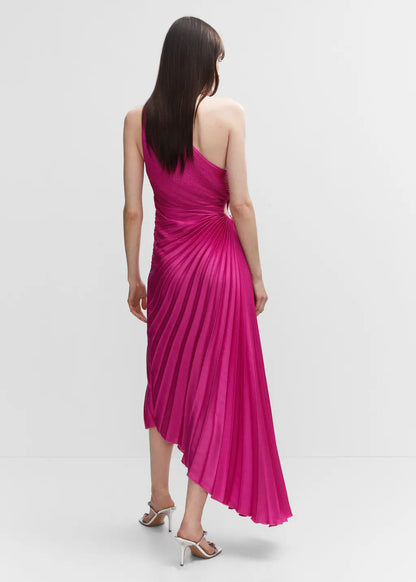 Asymmetric pleated dress Periwinkley Shop