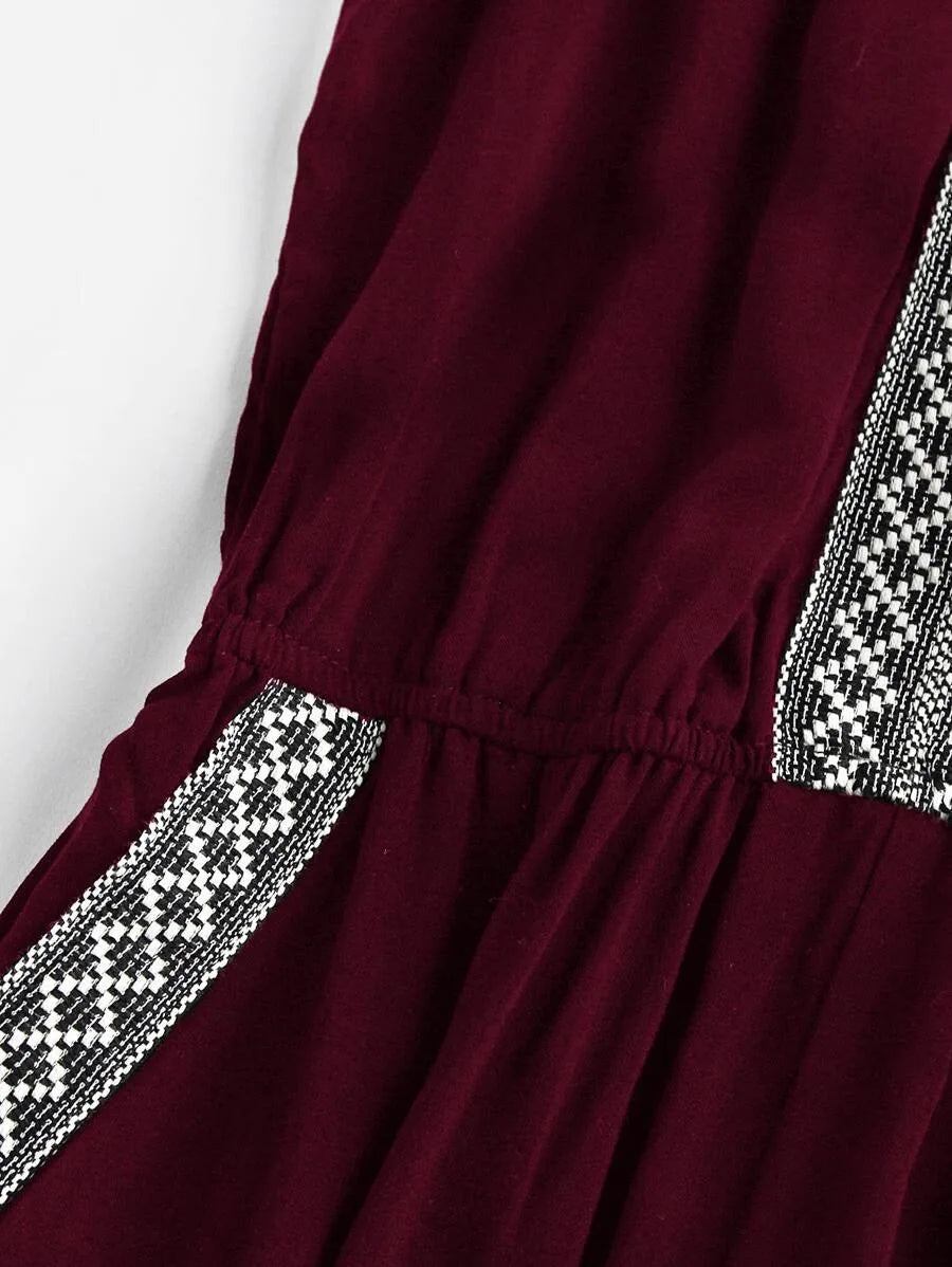 Embroidered Tape Detail Cami Romper Periwinkley Shop