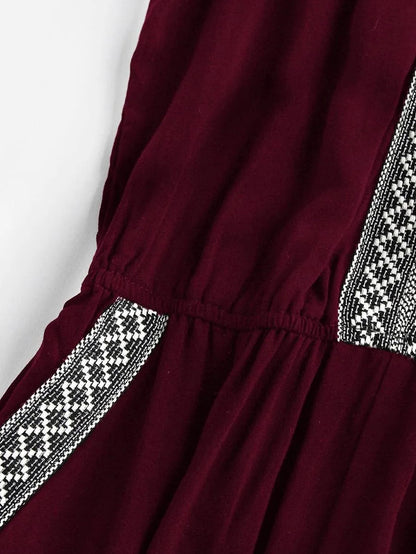 Embroidered Tape Detail Cami Romper Periwinkley Shop