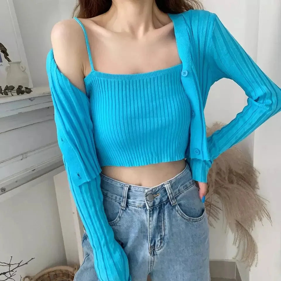 Two Pieces Knitted Clothing Sweaters Periwinkley Shop