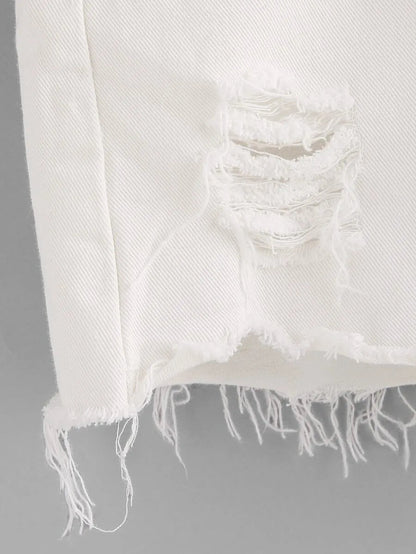 Distressed Ripped denim shorts Periwinkley Shop