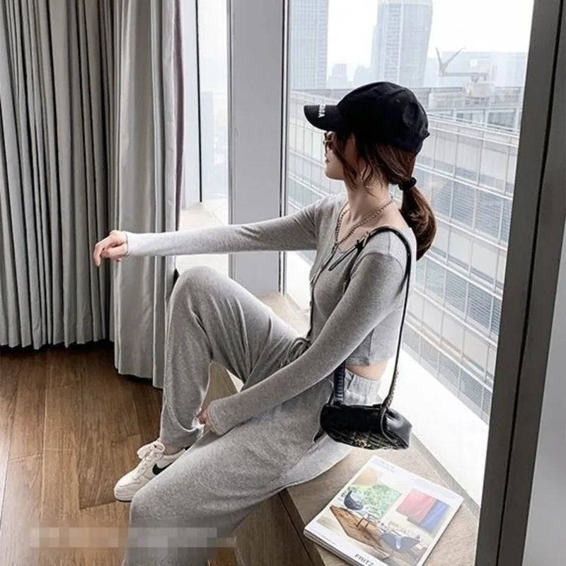 Short top and high waist pants set Periwinkley Shop