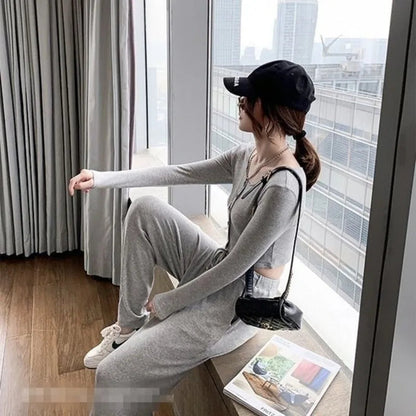 Short top and high waist pants set Periwinkley Shop