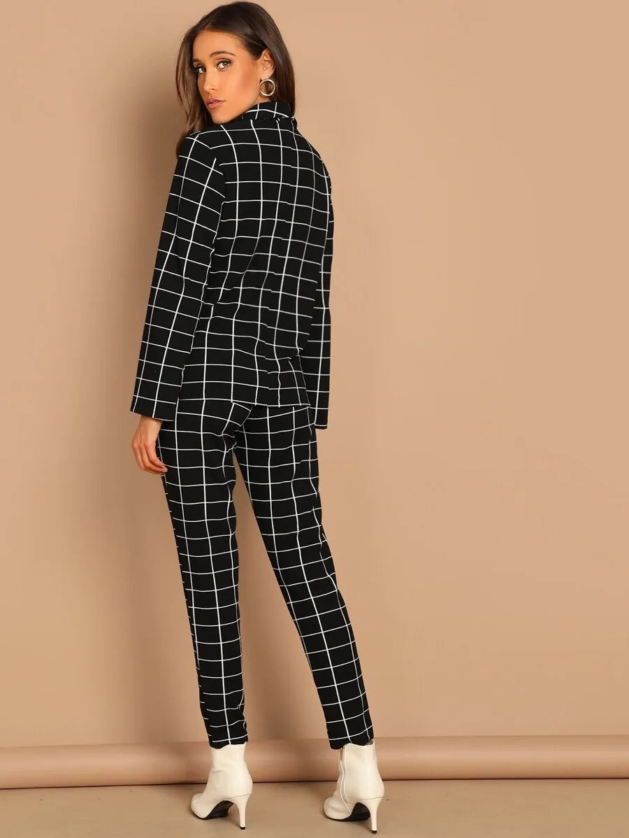 Grid blazer and pant set Periwinkley Shop
